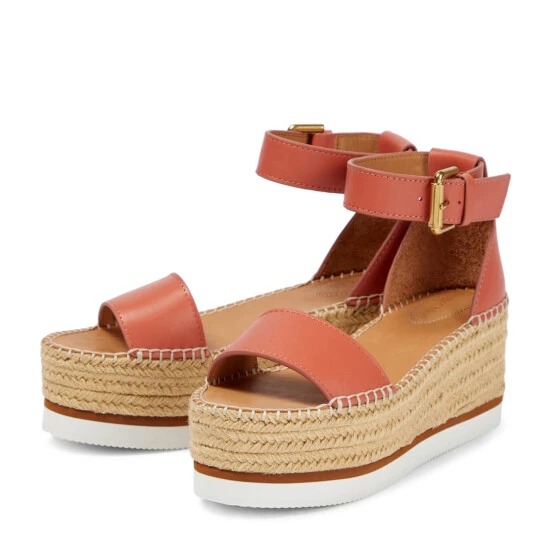 See By Chloé Glyn Leather Platform Espadrille Sandals - Image 4