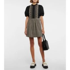 See By Chloé Floral Embroidered Cotton Minidress