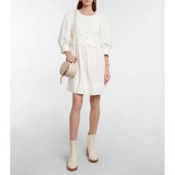 See By Chloé Lace-trimmed Cotton Minidress