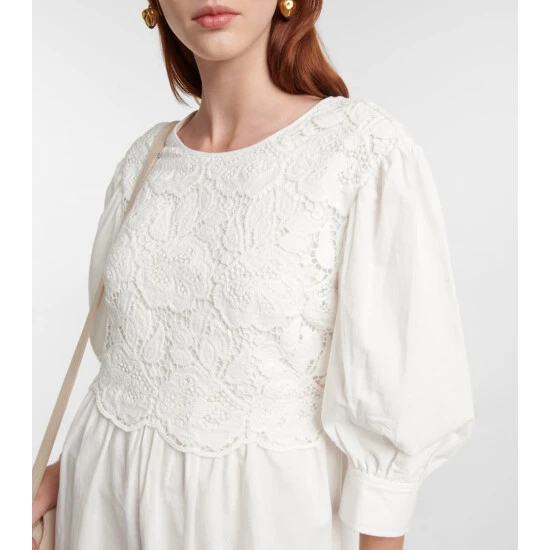 See By Chloé Lace-trimmed Cotton Minidress - Image 3