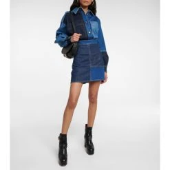 See By Chloé Patchwork Denim Miniskirt