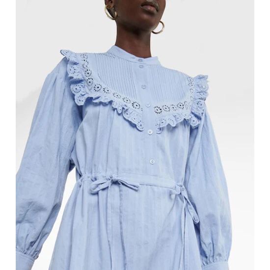 See By Chloé Ruffled Cotton Poplin Shirt Dress - Image 4