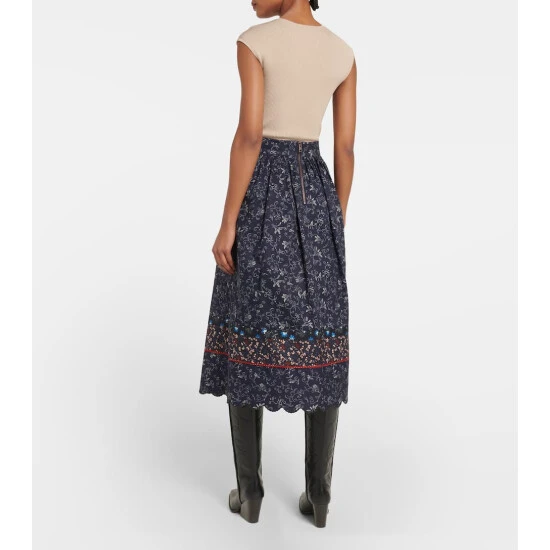 See By Chloé Floral Cotton Midi Skirt - Image 2