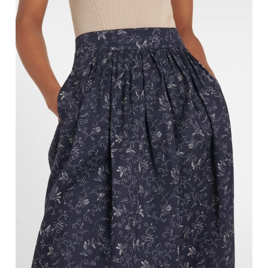 See By Chloé Floral Cotton Midi Skirt - Image 3