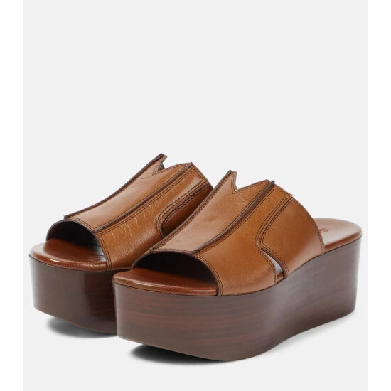 See By Chloé Hazel Leather Platform Slides - Image 4