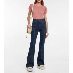 See By Chloé Open-knit Alpaca Wool-blend Top