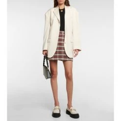 See By Chloé Checked Cotton-blend Miniskirt