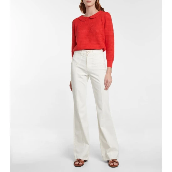 See By Chloé Pointelle Cotton Knit Top