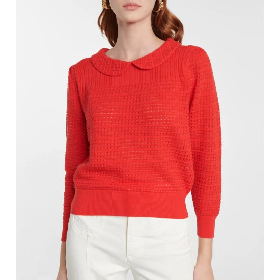 See By Chloé Pointelle Cotton Knit Top - Image 4