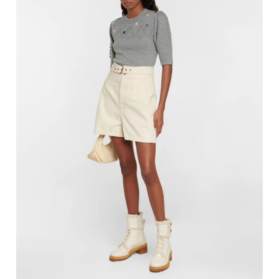 See By Chloé Mallory Shearling-trimmed Leather Ankle Boots
