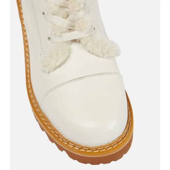 See By Chloé Mallory Shearling-trimmed Leather Ankle Boots - Image 5