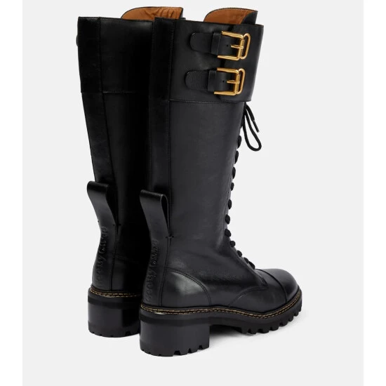 See By Chloé Mallory Leather Combat Boots - Image 2