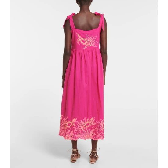 Juliet Dunn Embroidered Cotton Midi Dress - Image 2