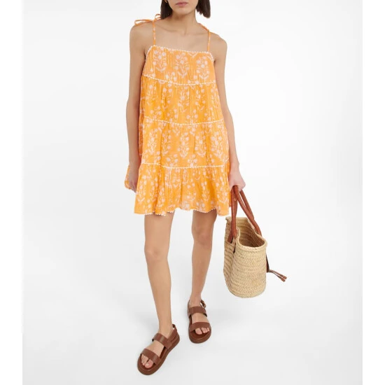 Juliet Dunn Floral Cotton Minidress