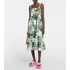 Juliet Dunn Printed Cotton Midi Dress