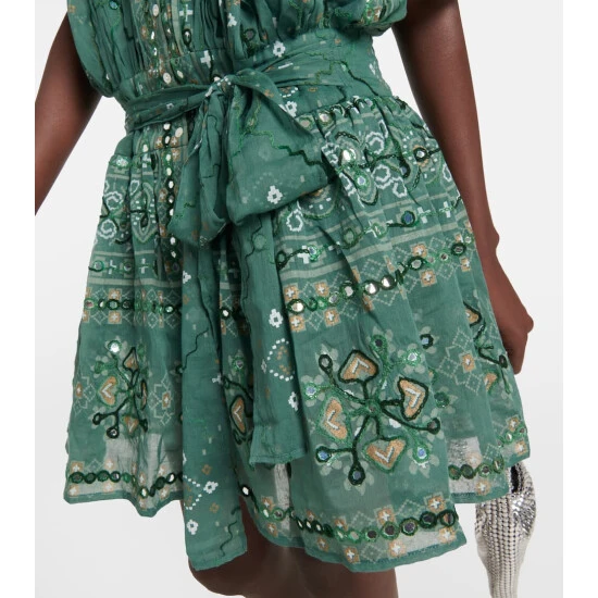 Juliet Dunn Embroidered Cotton Shirt Dress - Image 4