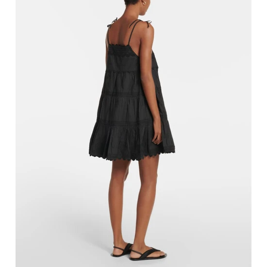 Juliet Dunn Cotton Embroidered Tiered Minidress - Image 2