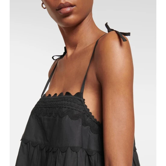 Juliet Dunn Cotton Embroidered Tiered Minidress - Image 3