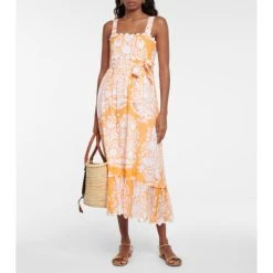 Juliet Dunn Floral Cotton Maxi Dress