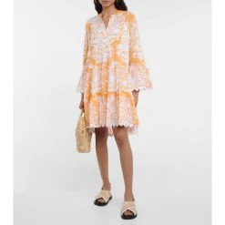 Juliet Dunn Printed Cotton Minidress