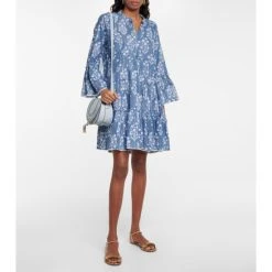 Juliet Dunn Floral Cotton-blend Minidress